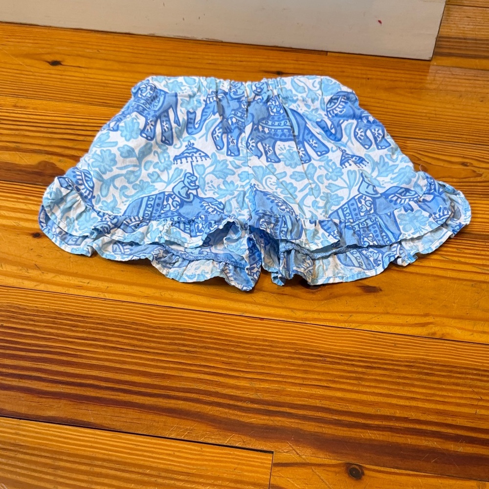Three Island Blue Elephant Print Kids Shorts soft